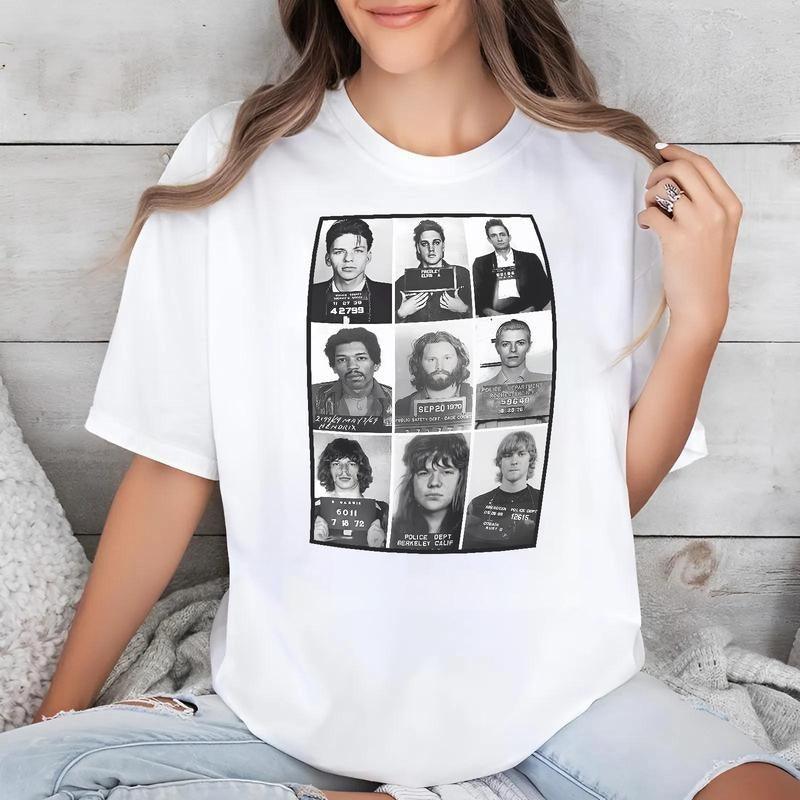 Celebrities Mugshot Rock Stars Music Funny - Adult & Kids T-Shirts, Sweatshirts & Hoodies apparel design preview 1