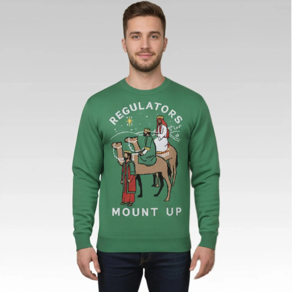 Cemeterybby Regulators Mount Up Ugly Christmas Sweater - Holiday Gift product image
