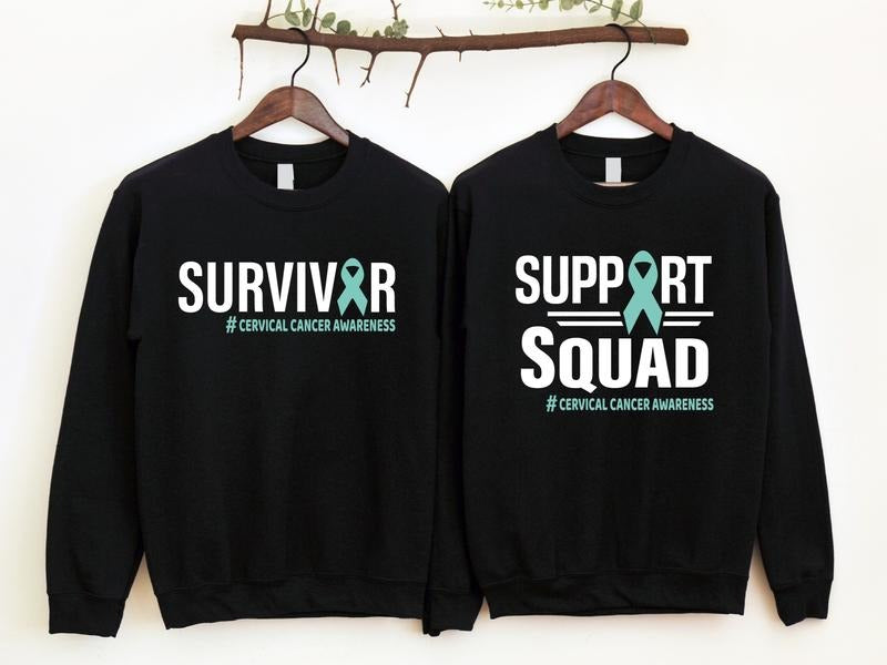Cervical Cancer Awareness Survivor Matching Support - Adult & Kids T-Shirts, Sweatshirts & Hoodies apparel design preview 1