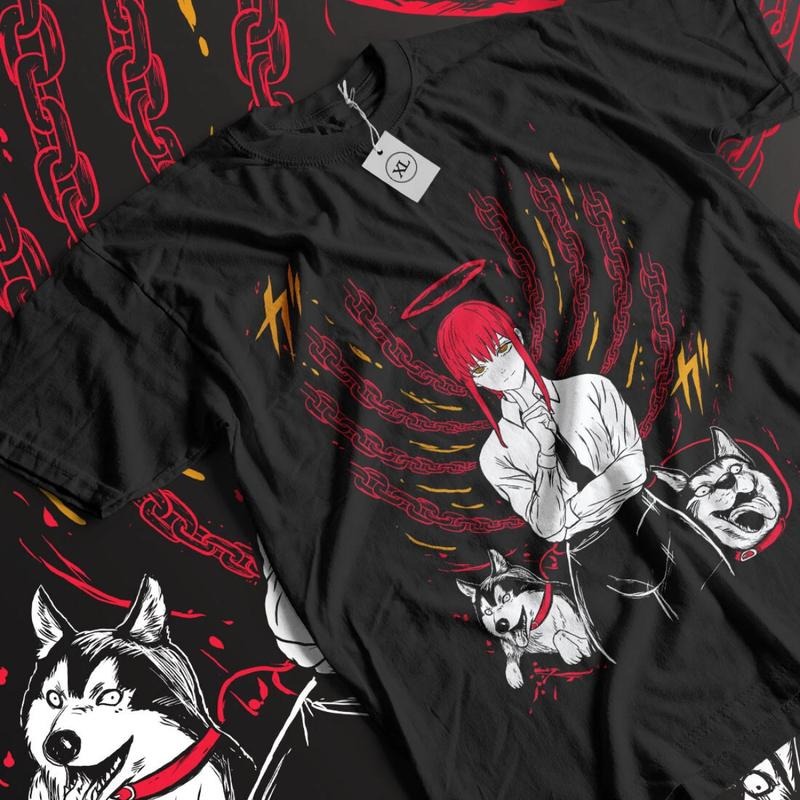 Chainsaw Man Anime Makima Mommy Waifu Chain Dog - Adult & Kids T-Shirts, Sweatshirts & Hoodies apparel design preview 1