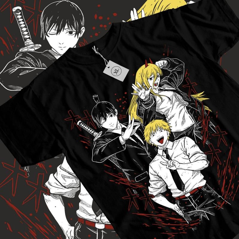Chainsaw Man Denji Aki Power Anime Manga Lover Ball - Adult & Kids T-Shirts, Sweatshirts & Hoodies apparel design preview 1