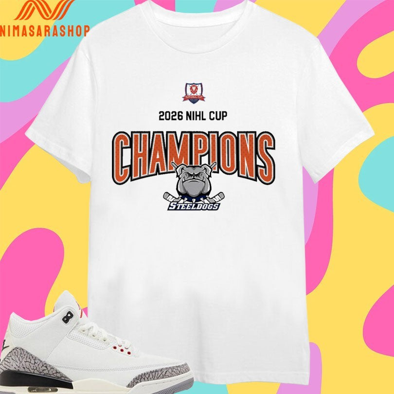 Champions Steeldogs 2026 Nihl Cup - Adult & Kids T-Shirts, Sweatshirts & Hoodies apparel design preview 1