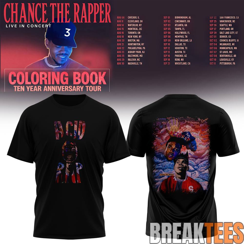 Chance The Rapper Coloring Book 10 Year Anniversary - Adult & Kids T-Shirts, Sweatshirts & Hoodies apparel design preview 1