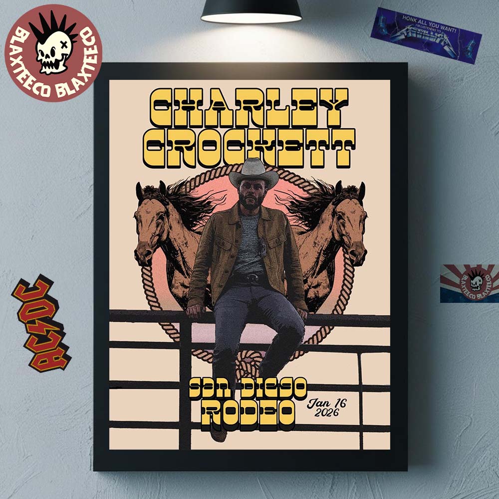 Charley Crockett San Diego Rodeo 2026 Poster Taking - Adult & Kids T-Shirts, Sweatshirts & Hoodies apparel design preview 1