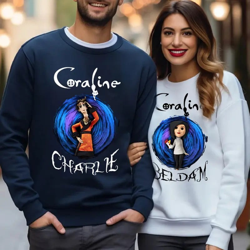 Charlie Beldam Couple Cute Coraline Valentine Movie - Adult & Kids T-Shirts, Sweatshirts & Hoodies apparel design preview 1