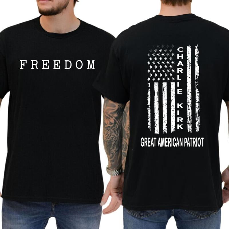 Charlie Kirk Great American Patriot Memorial Tribute - Adult & Kids T-Shirts, Sweatshirts & Hoodies apparel design preview 1