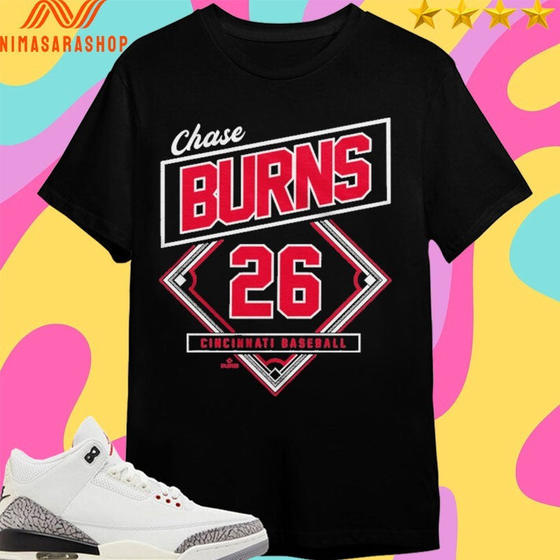 Chase Burns 26 Cincinnati Baseball Classic Diamond - Adult & Kids T-Shirts, Sweatshirts & Hoodies apparel design preview 1