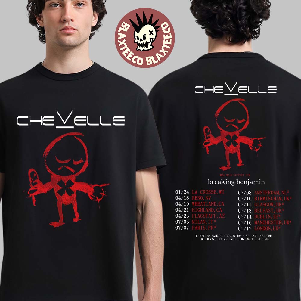 Chevelle World Tour 2026 Schedule Dates Two Sided - Adult & Kids T-Shirts, Sweatshirts & Hoodies apparel design preview 1