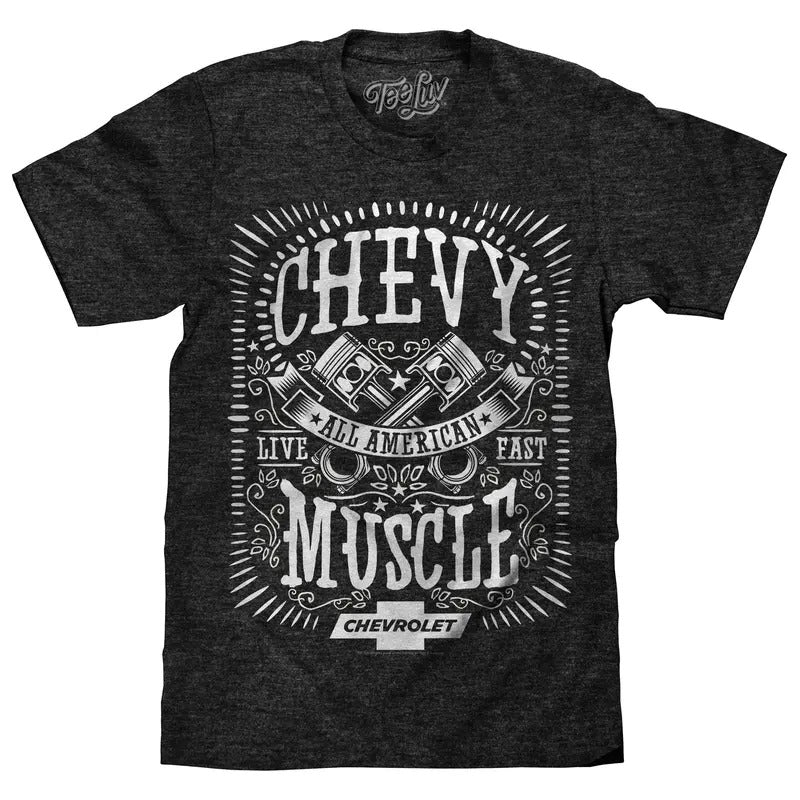 Chevrolet All American Muscle Gray - Adult & Kids T-Shirts, Sweatshirts & Hoodies apparel design preview 1