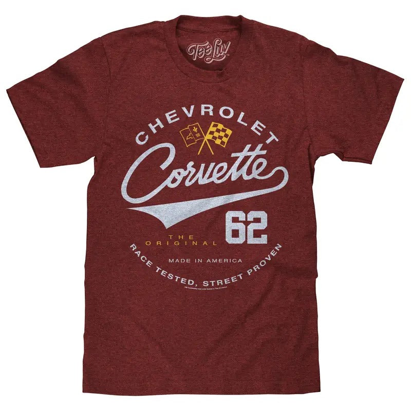 Chevrolet Corvette 62 Race Tested Street Proven - Adult & Kids T-Shirts, Sweatshirts & Hoodies apparel design preview 1
