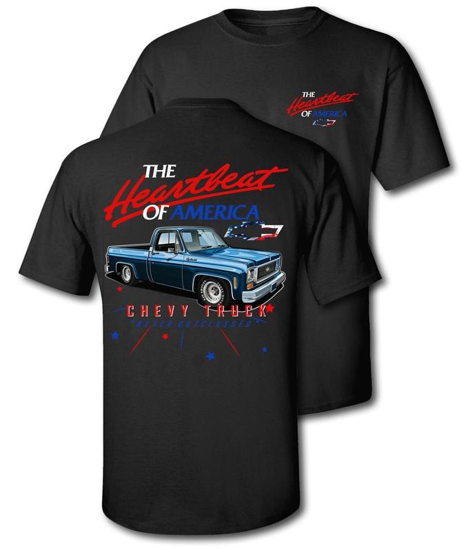 Chevy Truck Never Outclassed Red White Royal Blue - Adult & Kids T-Shirts, Sweatshirts & Hoodies apparel design preview 1
