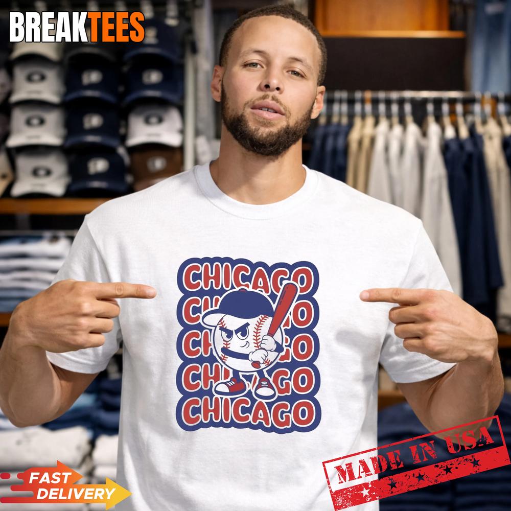 Chicago Baseball Retro Mascot - Adult & Kids T-Shirts, Sweatshirts & Hoodies apparel design preview 1