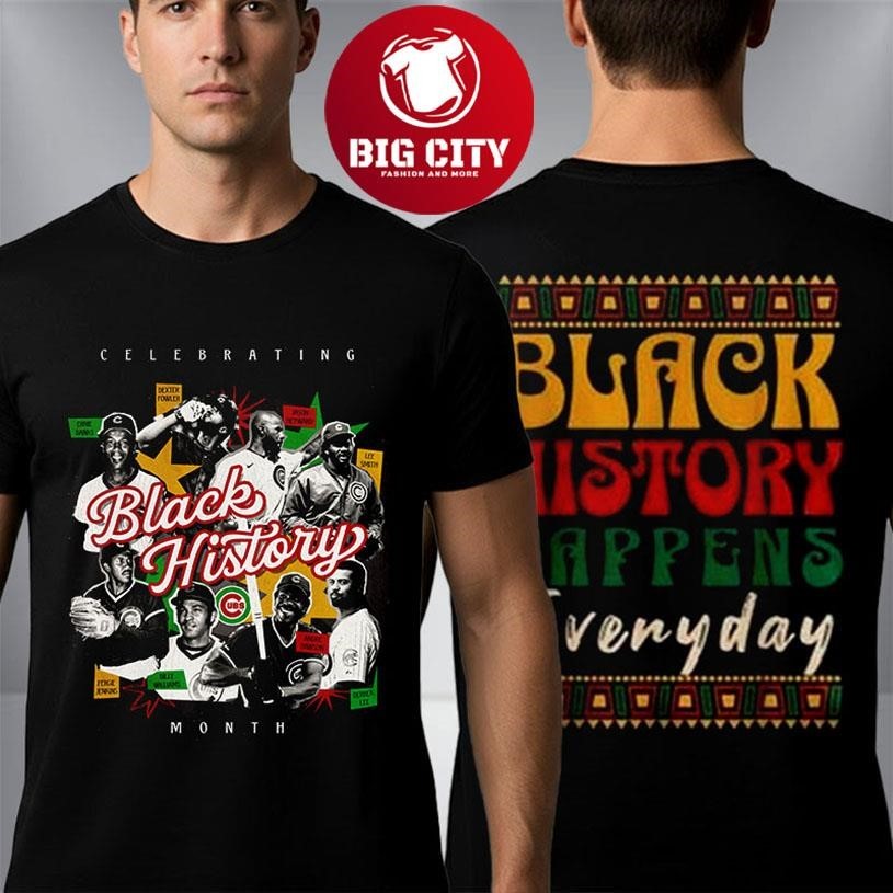 Chicago Cubs Black History Month Two Sided - Adult & Kids T-Shirts, Sweatshirts & Hoodies apparel design preview 1
