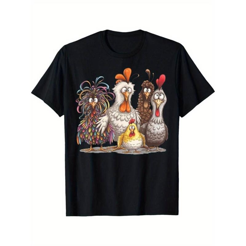 Chicken Art Crazy Casual Comfortable Crew Neck Short - Adult & Kids T-Shirts, Sweatshirts & Hoodies apparel design preview 1