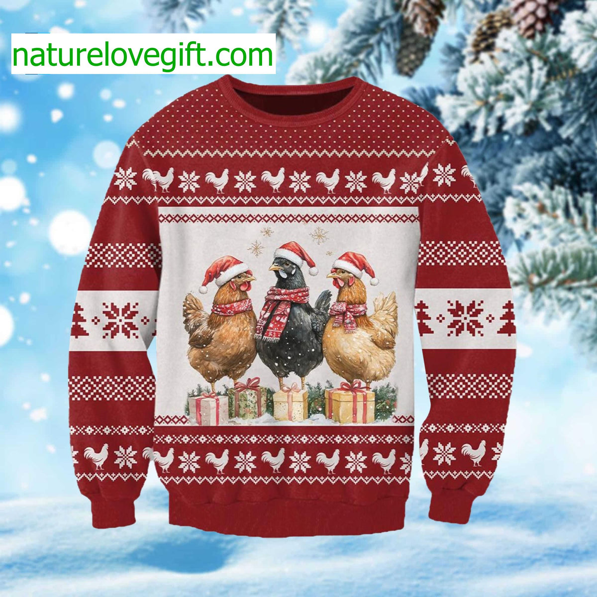 Chicken Coquette Ugly Christmas Sweater - Holiday Gift product image
