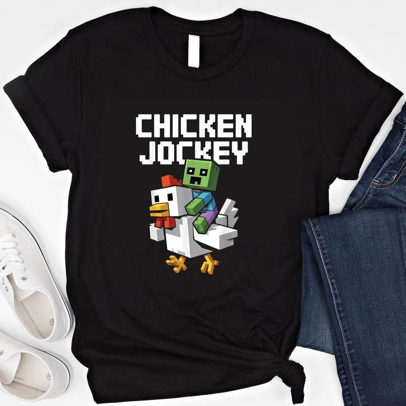 Chicken Jockey Funny Farm Animal Gamers Lovers Gamer - Adult & Kids T-Shirts, Sweatshirts & Hoodies apparel design preview 1