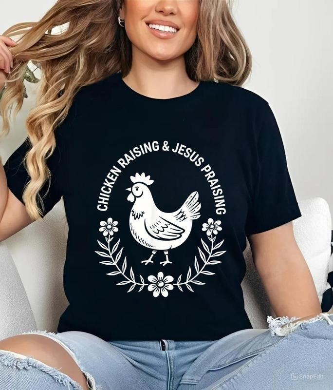 Chicken Raising Jesus Praising Classic Cotton - Adult & Kids T-Shirts, Sweatshirts & Hoodies apparel design preview 1