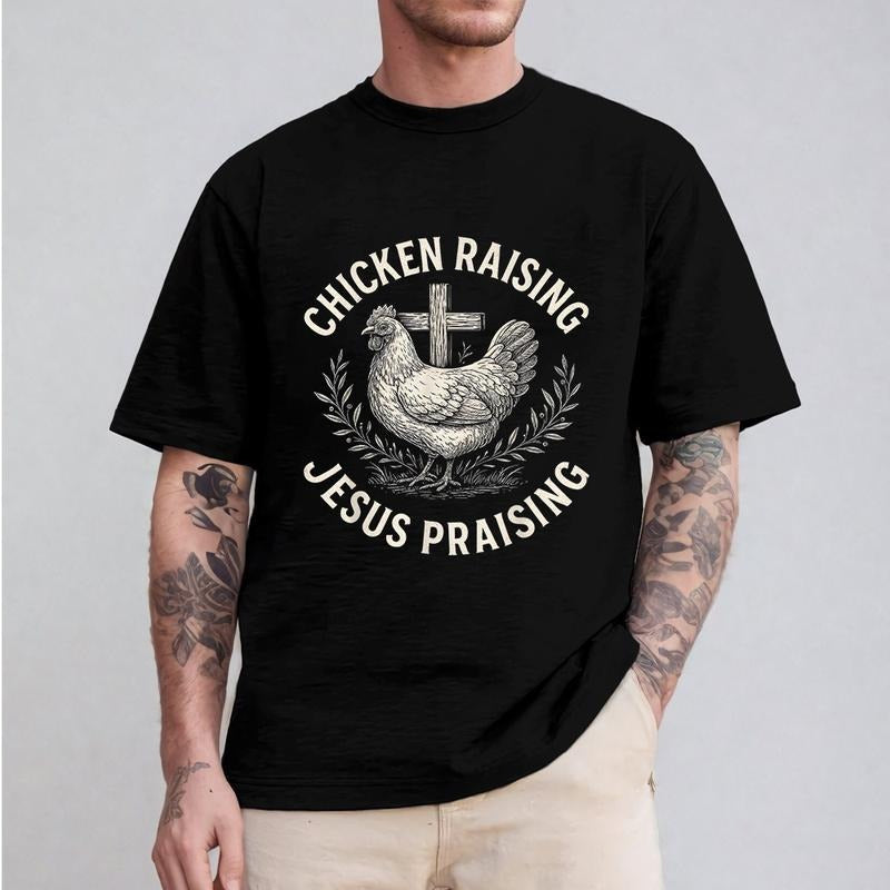 Chicken Raising Jesus Praising Pure Cotton Fabric - Adult & Kids T-Shirts, Sweatshirts & Hoodies apparel design preview 1