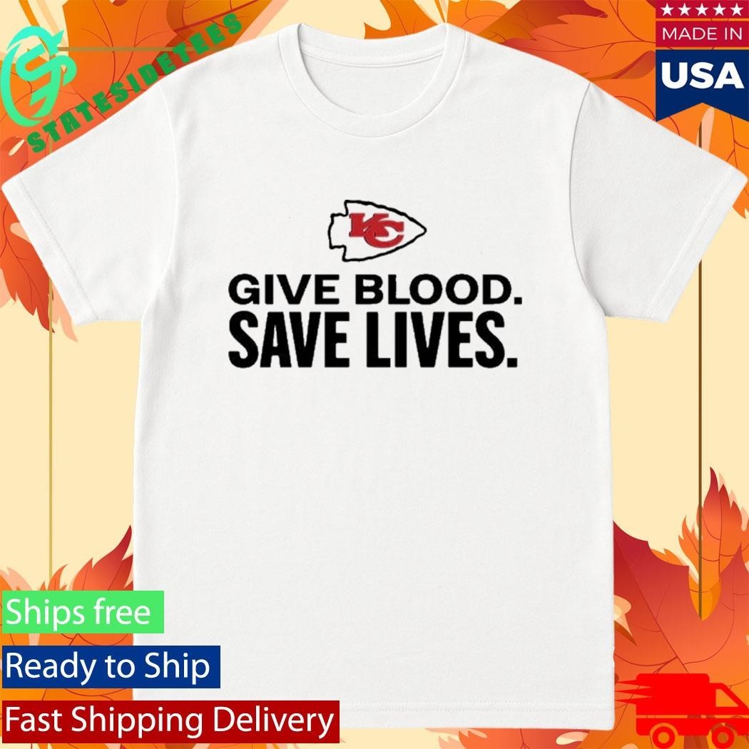 Chiefs Give Blood Save Lives - Adult & Kids T-Shirts, Sweatshirts & Hoodies apparel design preview 1