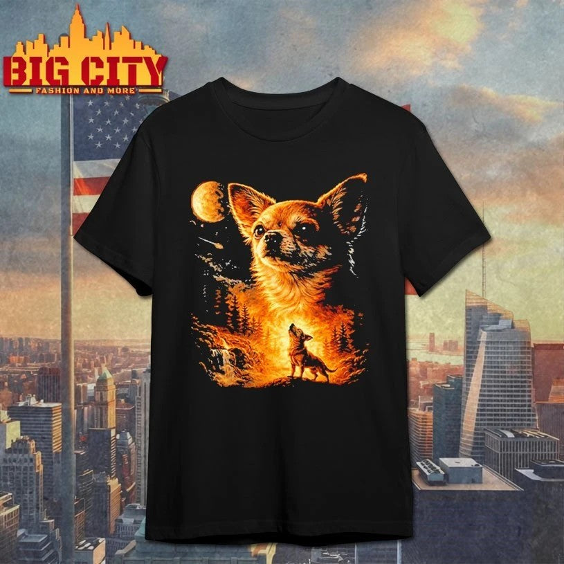 Chihuahua Howling To The Moon - Adult & Kids T-Shirts, Sweatshirts & Hoodies apparel design preview 1