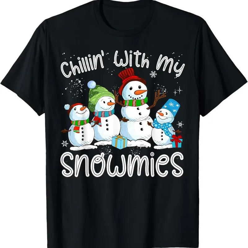 Chillin My Snowmies Ugly Snowman - Adult & Kids T-Shirts, Sweatshirts & Hoodies apparel design preview 1