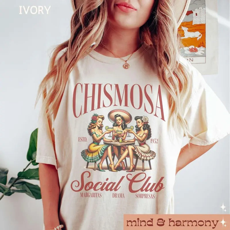 Chismosa Social Club Latina Chisme Mexicana Latinx - Adult & Kids T-Shirts, Sweatshirts & Hoodies apparel design preview 1