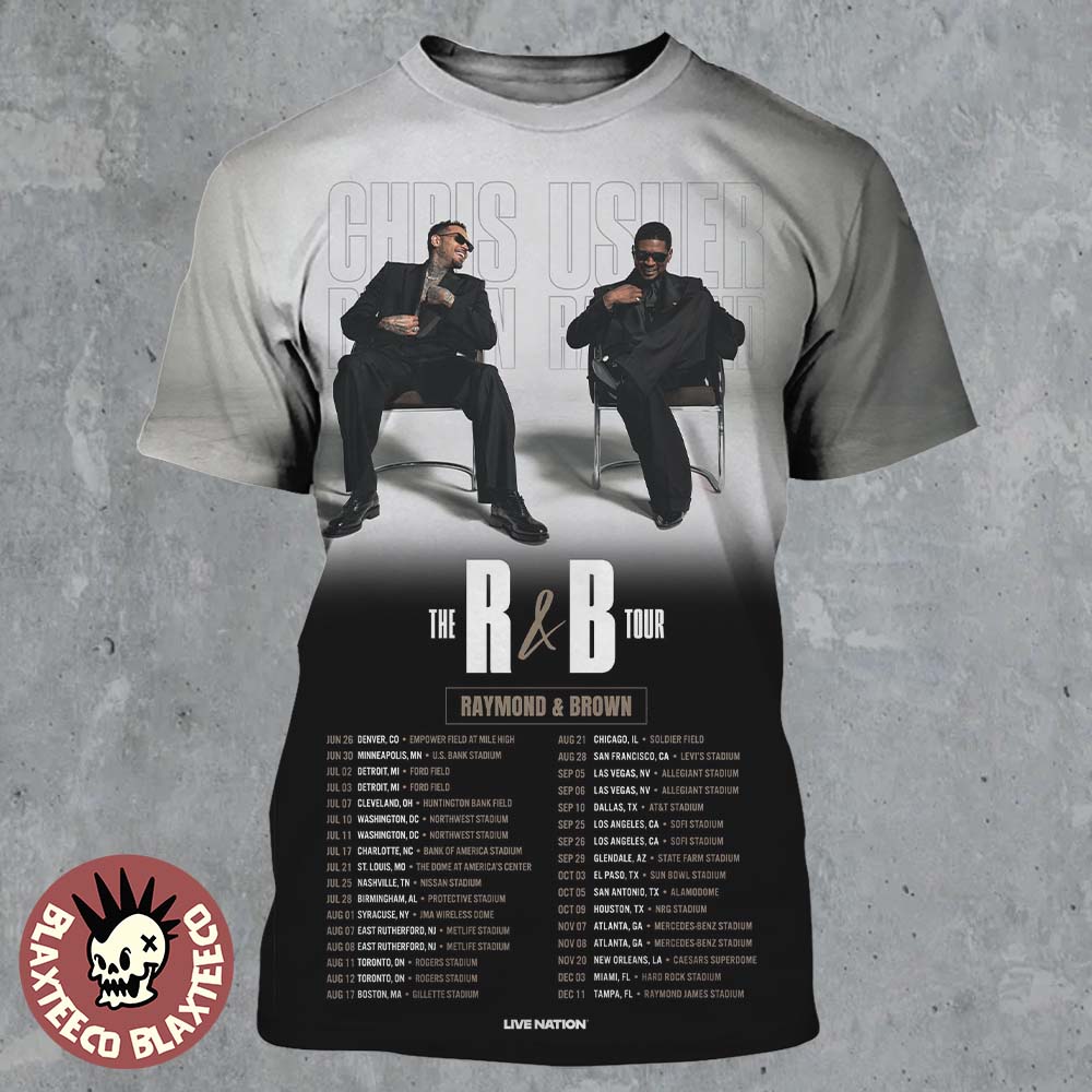 Chris Brown And Usher The R&B Tour Raymond 2026 North - Adult & Kids T-Shirts, Sweatshirts & Hoodies apparel design preview 1