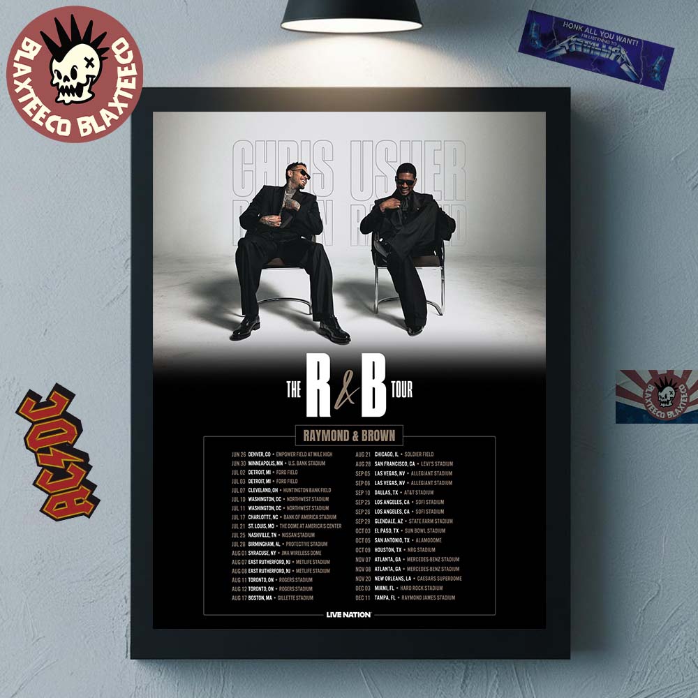 Chris Brown And Usher The R&B Tour Raymond 2026 North - Adult & Kids T-Shirts, Sweatshirts & Hoodies apparel design preview 1