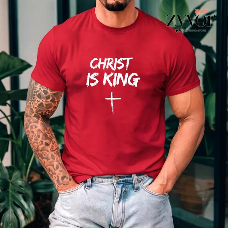 Christ Is King Christian Casual Crew Neck Short - Adult & Kids T-Shirts, Sweatshirts & Hoodies apparel design preview 1