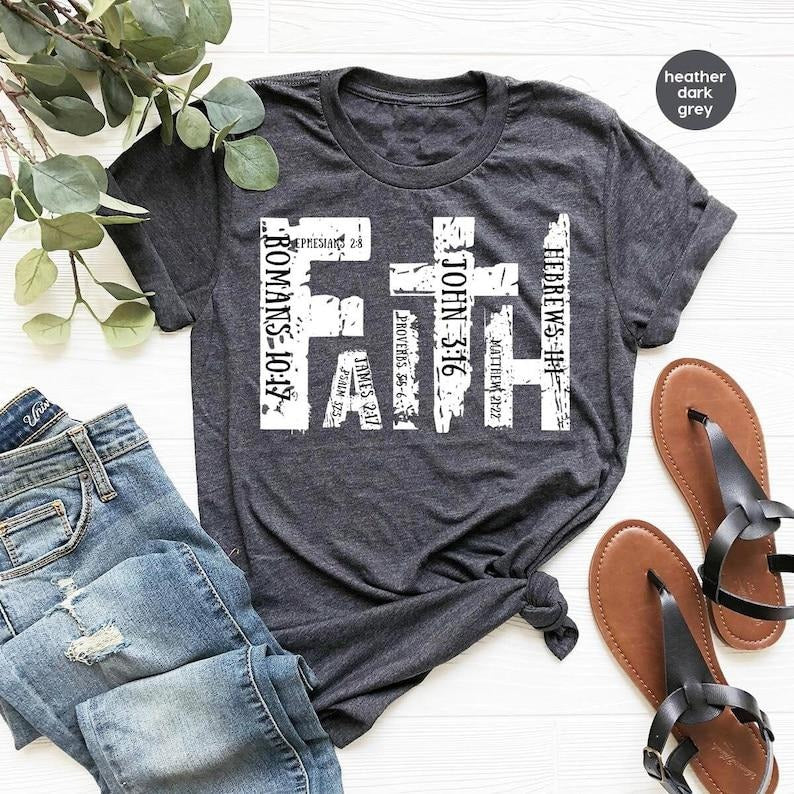 Christian Bible Verse Religious Retro Faith Cross - Adult & Kids T-Shirts, Sweatshirts & Hoodies apparel design preview 1
