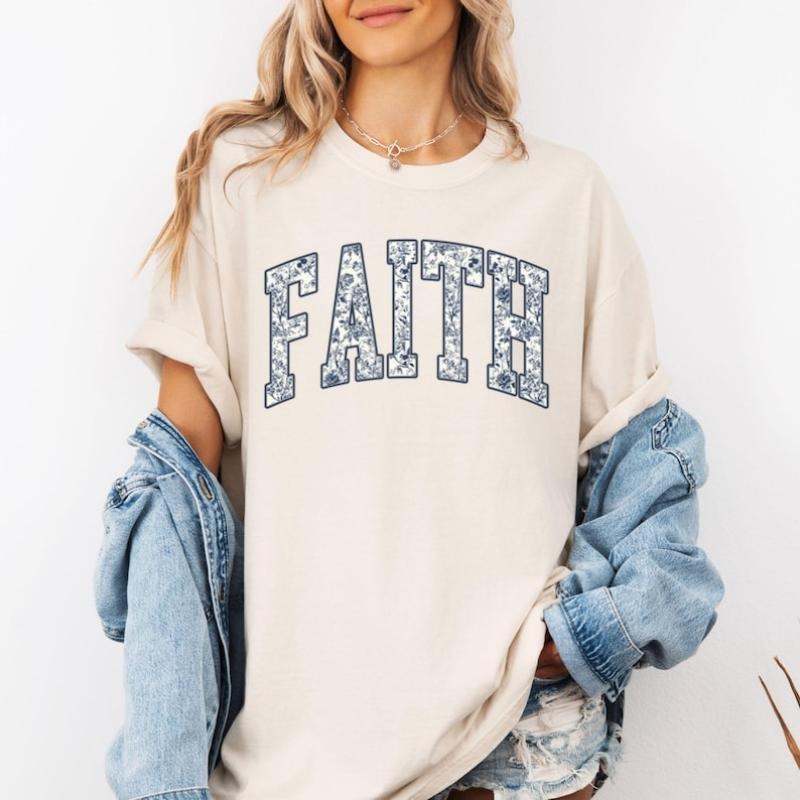Christian Religious Faith Toile De Jouy Chinoiserie - Adult & Kids T-Shirts, Sweatshirts & Hoodies apparel design preview 1