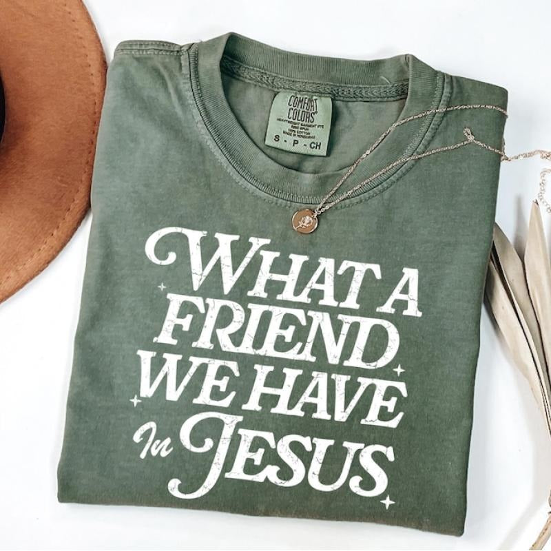 Christian What Friend We Have Jesus Bible Verse - Adult & Kids T-Shirts, Sweatshirts & Hoodies apparel design preview 1