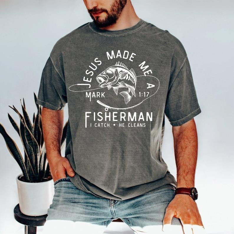 Christian Fisherman - Adult & Kids T-Shirts, Sweatshirts & Hoodies apparel design preview 1