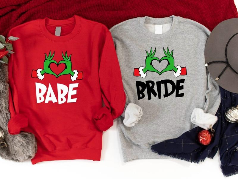 Bachelorette Party Bride Babe Xmas Bridal Matching - Adult & Kids T-Shirts, Sweatshirts & Hoodies apparel design preview 1