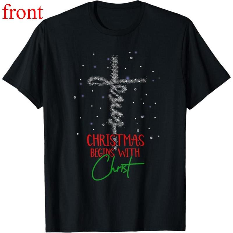 Begins Christ Snowman Christian Religious - Adult & Kids T-Shirts, Sweatshirts & Hoodies apparel design preview 1