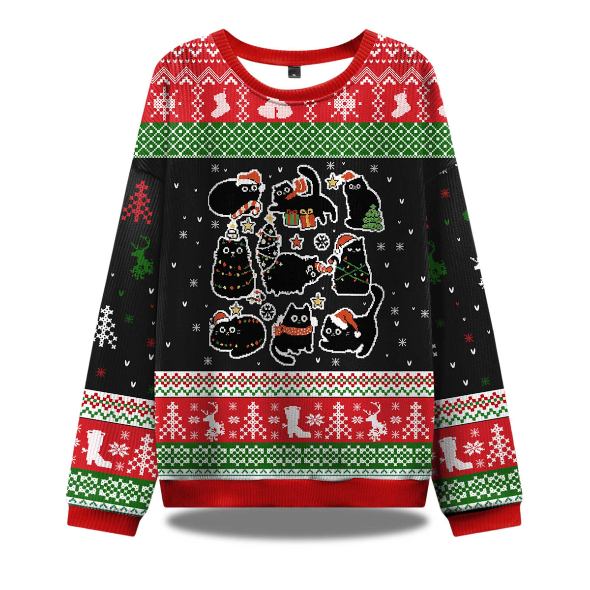 Christmas Black Cat Ugly Christmas Sweater - Holiday Gift product image