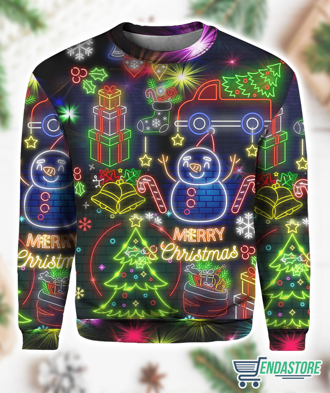 Christmas Bright Neon Lighting 3D Ugly Christmas Sweater - Holiday Gift product image