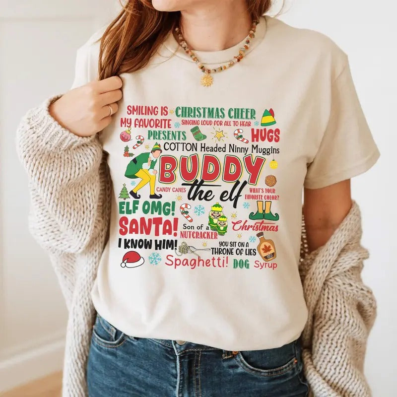 Buddy Elf Movie Quote Santa I Know Him - Adult & Kids T-Shirts, Sweatshirts & Hoodies apparel design preview 1