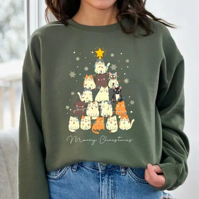 Cat Tree Cats Meow Lover Cute - Adult & Kids T-Shirts, Sweatshirts & Hoodies apparel design preview 1
