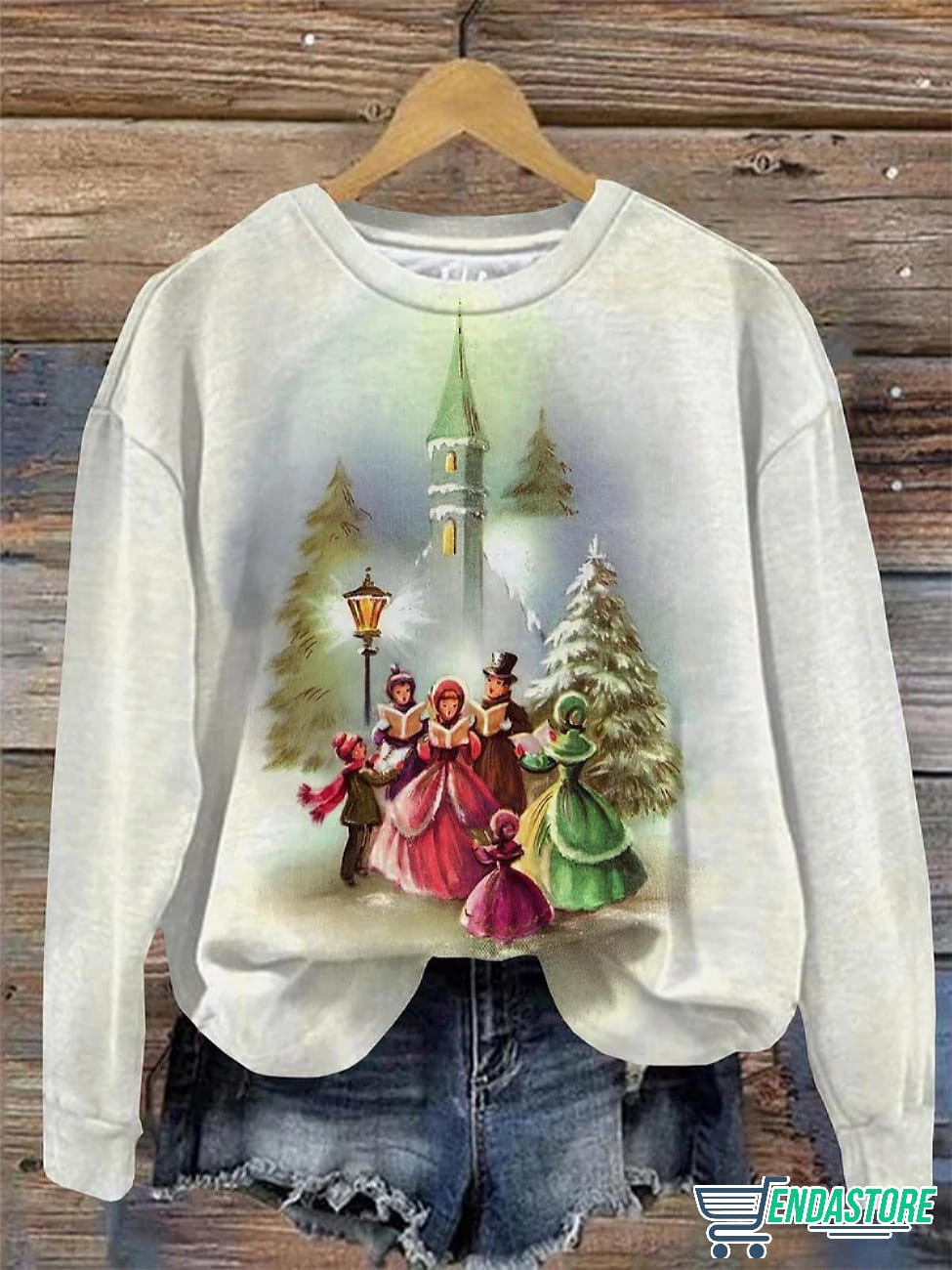 Christmas Church Carols Round Neck Long Sleeve Top & Sweatshirt 3D Christmas Sweater - Holiday Gift product image
