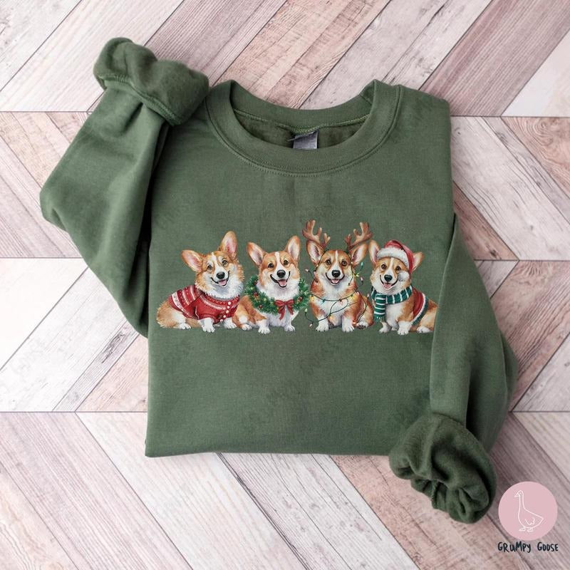 Corgi Dog Xmas Owner Funny Mom Cute Lover Cozy Winter - Adult & Kids T-Shirts, Sweatshirts & Hoodies apparel design preview 1