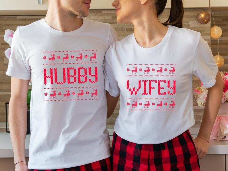 Couple Hubby Wifey Matching Newlywed Wedding Husband - Adult & Kids T-Shirts, Sweatshirts & Hoodies apparel design preview 1