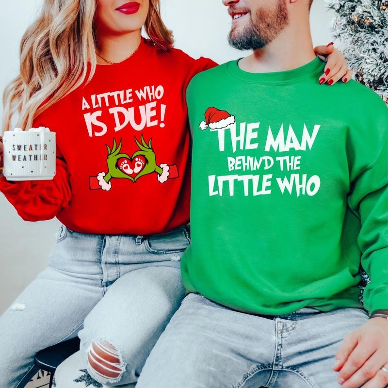 Couples Pregnancy Announcement Gender Reveal - Adult & Kids T-Shirts, Sweatshirts & Hoodies apparel design preview 1