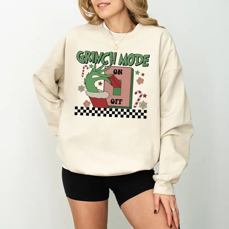 Grinch Mode Funny All - Adult & Kids T-Shirts, Sweatshirts & Hoodies apparel design preview 1