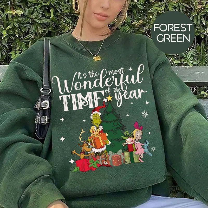Grinchy Tree Is Most Time Year Funny Xmas Party - Adult & Kids T-Shirts, Sweatshirts & Hoodies apparel design preview 1