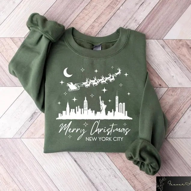 New York NYC Festive Winter - Adult & Kids T-Shirts, Sweatshirts & Hoodies apparel design preview 1