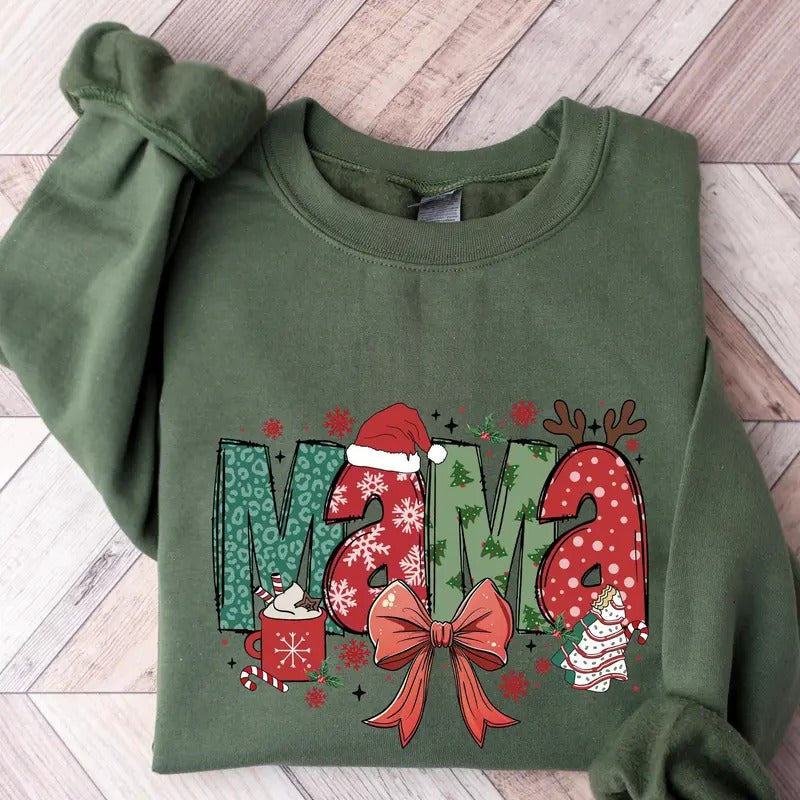 Mama Bow Cute Winter Cotton - Adult & Kids T-Shirts, Sweatshirts & Hoodies apparel design preview 1