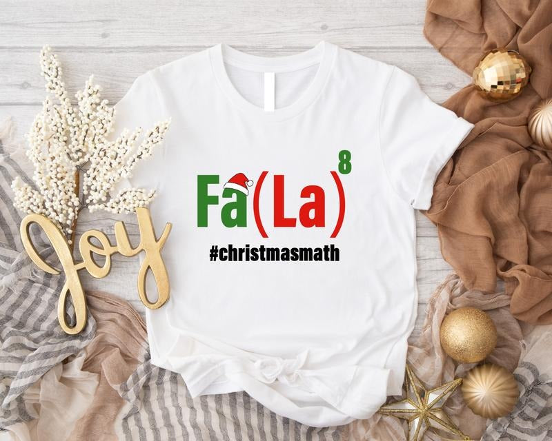 Math Teacher Fa La Funny Xmas Sleeve - Adult & Kids T-Shirts, Sweatshirts & Hoodies apparel design preview 1