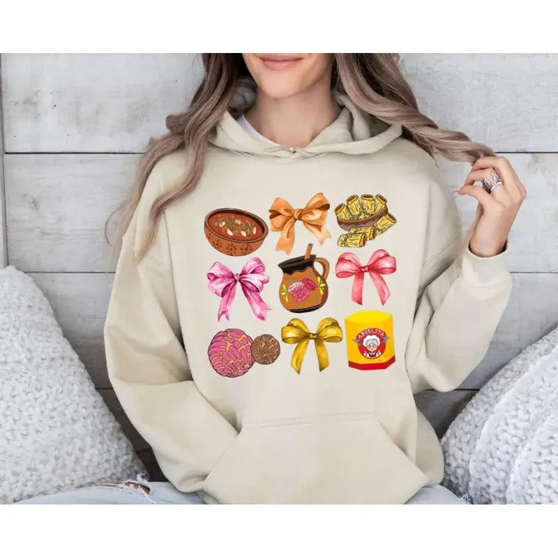 Mexican Food Coquette Pan Dulce Spanish Merry Latino - Adult & Kids T-Shirts, Sweatshirts & Hoodies apparel design preview 1