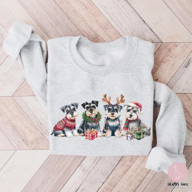 Miniature Schnauzer Dog Xmas Owner Mom Lover Funny - Adult & Kids T-Shirts, Sweatshirts & Hoodies apparel design preview 1